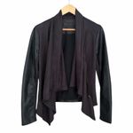 BLANK NYC  Faux Leather Suede Draped Asymmetrical Moto Jacket Black M Photo 1