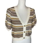 House of Harlow 1960 Crop Cardigan Sweater Metallic Small Photo 2