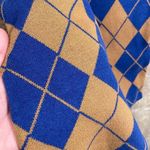 Urban Outfitters  Blue Tan High Neck Argyle Mini Sweater Dress, Small NWT Photo 4