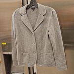 Talbots đź’• PETITEđź’• 100% Pure Merino Wool Sweater Blazer Gray Medium Petite NWOT Photo 2