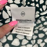 Anthropologie Rue Stiic XS Green White Laguna Heart Print Button Up Mini Dress Photo 8