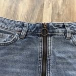 We The Free  by Free People Blue Zip-Front Distressed Denim Mini Skirt Size 25 Photo 1