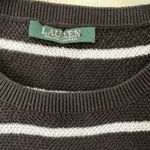 Ralph Lauren Lauren Rare Black & White Striped Cold Shoulder Sweater Size Medium Photo 1