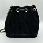 Henri Bendel  Black Sparkle Bucket Bag Gold Chain Strap Photo 4