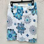 Emilio Pucci knee length skirt white blue pencil size US 8 Photo 0