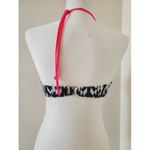 Victoria's Secret Halter Pushup Plunge Geometric Zebra Black Bikini Top 34B Size M Photo 2