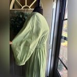 COS  voluminous v-neck light green midi dress, size 8 Photo 6