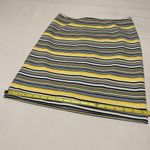 Ann Taylor Short Straight Pencil Skirt Blue Black Yellow Stripe Sz 0 NWT $79 Photo 2