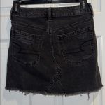 American Eagle  Black Denim Skirt Distressed Size 0 Photo 1
