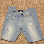 Hollister  Light Wash Super Skinny Distressed Denim Jeans Size 29x32 Stretch 29 Photo 5