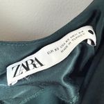 ZARA Hunter Green Midi Satin Cowl Dress - Size - XS Photo 4
