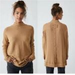 We The Free Ribbed Tan Sweater Mock Neck Oversized Tunic Photo 1