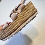 Marc Fisher Tan Suede Leather Espadrille Platform Sandals Womens 10 Beachy Shoes Photo 4