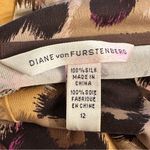 Diane Von Furstenberg  Y2K Silk animal print A-Line Skirt size 12 Photo 2
