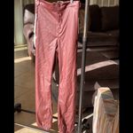 American Bazi  Burgundy Faux Leather Jogger Pants Photo 3