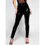 Guess  By Marciano High Waisted Myera Reflective Wet Look Black Pants Large Photo 9