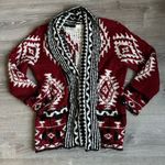 Forever 21 Womens Cardigan Sweater Size 1X Blue Red Black Argyle Shawl Collar Photo 0