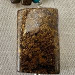 Sterling Silver Jasper & Turquoise Bead Necklace with Large Rectangular Pendant Photo 9