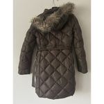 Eddie Bauer  Brown Quilted Parka Hooded Puffer Goose Down Jacket Size XS Warm Photo 1