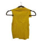 Y2K Style Yellow Ribbed Cropped Sleeveless Polo – Size Large, Preppy Tennis Photo 2