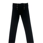 ZARA  Black High Rise Ponte Leggings Medium Gold Button Embellishments Photo 3