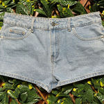 Edikted  Cheeky Bow Detail Denim Shorts Size L Photo 0