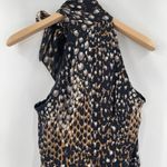 Trina Turk Dress Size 0 100% Silk Animal Print Halter Tie Bow Neck Cocktail Photo 7