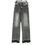 joe's jeans Mia Size 29 High Rise Wide Leg Black Released Hem Grunge Stretch Photo 2