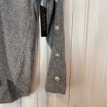 New York Laundry Gray Ribbed Tie Front Long Sleeve Pearl Detail Size‎ Small Photo 3