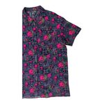 Vitriol Caedia Skull Lightning Pink Grey Women Shirt Size M Button Photo 3