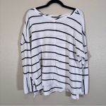 Habitat  White Black Striped Cotton Slouchy Blouse Womens S Lagenlook Oversized Photo 12