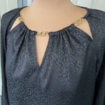 Inc Chain Neck Black Satin‎ Blouse Witchy Whimsigoth Date Night Size XS Photo 2