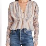 Steve Madden  Blouse Top With Blue Snakeskin Print - XS Photo 0