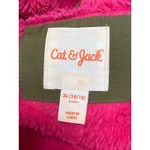 Cat & Jack Women's Olive Green Pink Faux Fur Hoodie Hooded Parka Coat Jacket XL Photo 2
