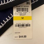 Bar III  Whip It Good Stitched Bikini Bottom Medium Blue Black NWT Photo 3