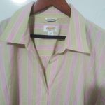 Talbots  22W Pastel Pink Green Striped Top Plus Photo 2