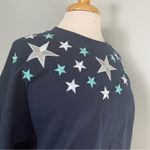 Navy Blue Crewneck Sweatshirt with Star Embroidery Size XL Photo 7