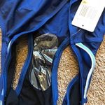 Nautica NEW NWT  Dark Blue Turquoise White Belted Belt Swimwear Bikini BOTTOM 12 Photo 6