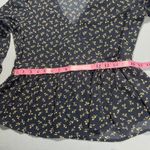 Madewell Puff-Sleeve Peplum Wrap Top in Spring Fling sizeM Photo 7