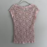 Y2K BABY PINK‎ MODA INTERNATIONAL SHEER LACE FLORAL TOP Pink Size M Photo 5