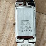 Seiko  Rare Luxury Ladies Watch Two-Tone Bracelet Case Blue Rectangular Dial Photo 8