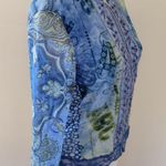 Jaipur blue paisley mesh velvet bomber jacket size small Photo 5