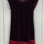 Roberta Freyman Small Burgundy Red Velvet Cap Sleeve Dress Photo 2