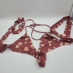 Nirvanic Swim Bikini Fai Wrap Top in Plumeria Clay (M) Red Size M Photo 2