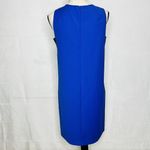 Armani Collezioni  Blue Sleeveless Black Accent Back-Zip Shift Dress Size 4 Photo 6