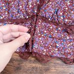 ASTR  • Zanna Floral Lace Trim Long Sleeve Top blouse brown ditsy cropped Photo 6