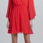 Alice + Olivia  COPEN BELL SLEEVE RED SILK DRESS Photo 0