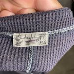 Intimately Free People Grey Waffle Knit Cropped Henley Long Sleeve Top Size XS Gray Photo 3