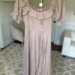 R. Yiposha Midi Dress Cottagecore Piff Sleeve Square Neck Summer Spring Boho XL Tan Size 1X Photo 1