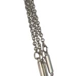 Banana Republic  Silver Tone Multi Strand Layered Necklace Tube Beads Adj 21" Photo 2